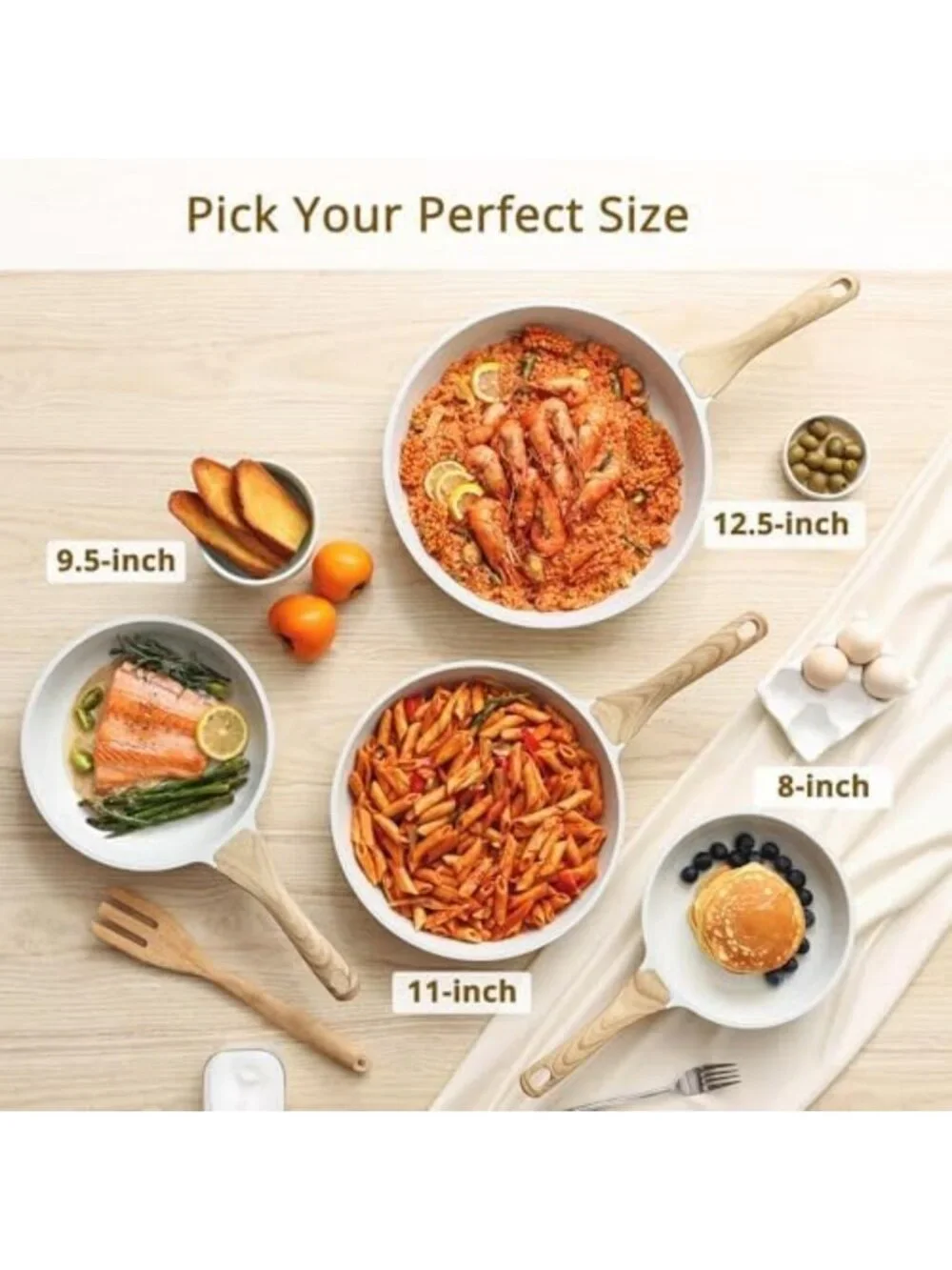 11-Inch Nonstick Ceramic Frying Pan - Healthy Induction-Compatible Omelet